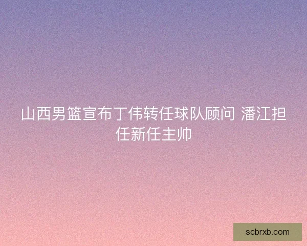 山西男篮宣布丁伟转任球队顾问 潘江担任新任主帅